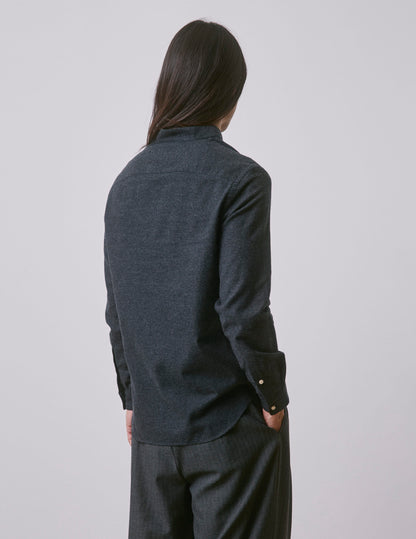 Grey flannel and cashmere Carl shirt