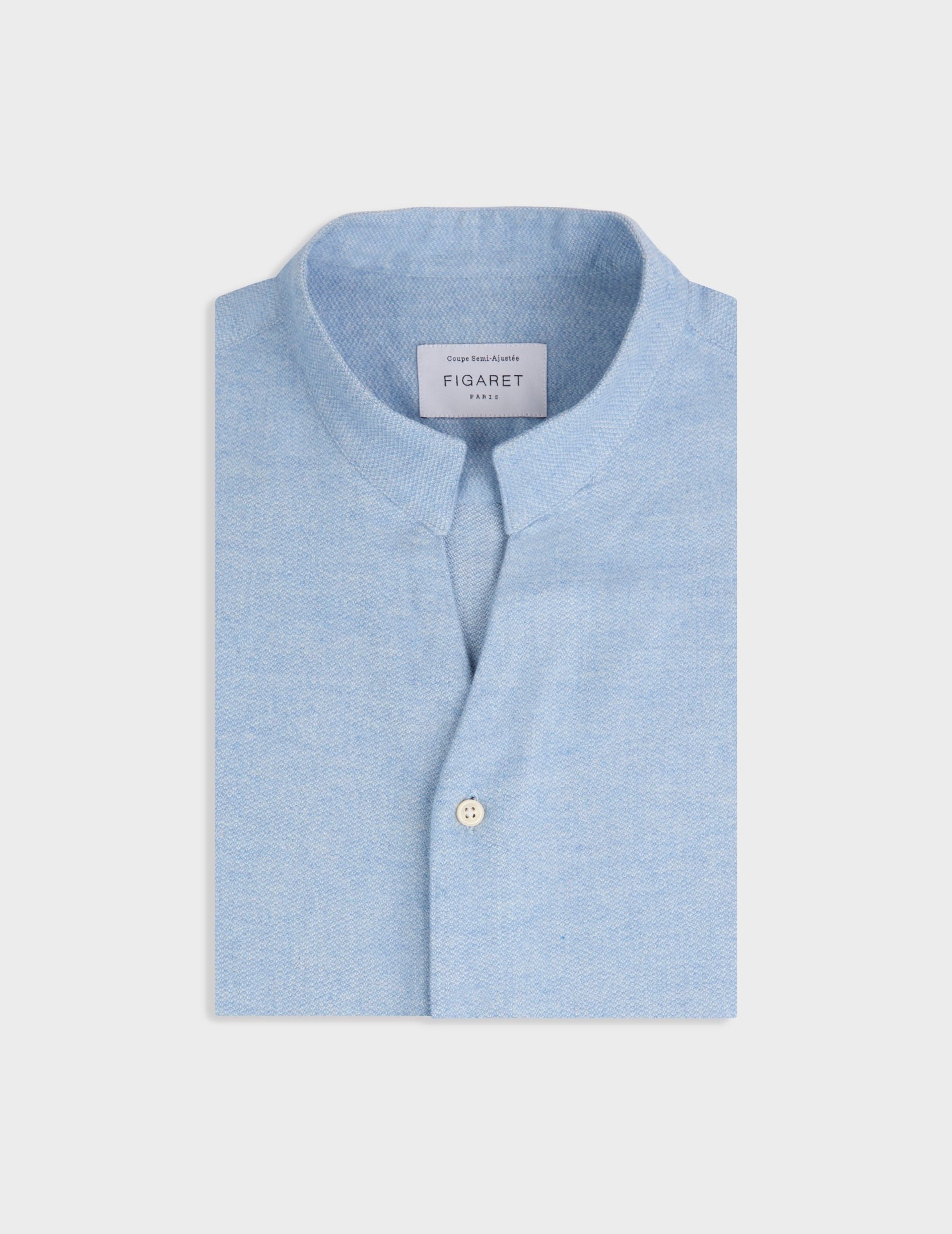 Light blue flannel Carl shirt - Flannel - Carl Collar