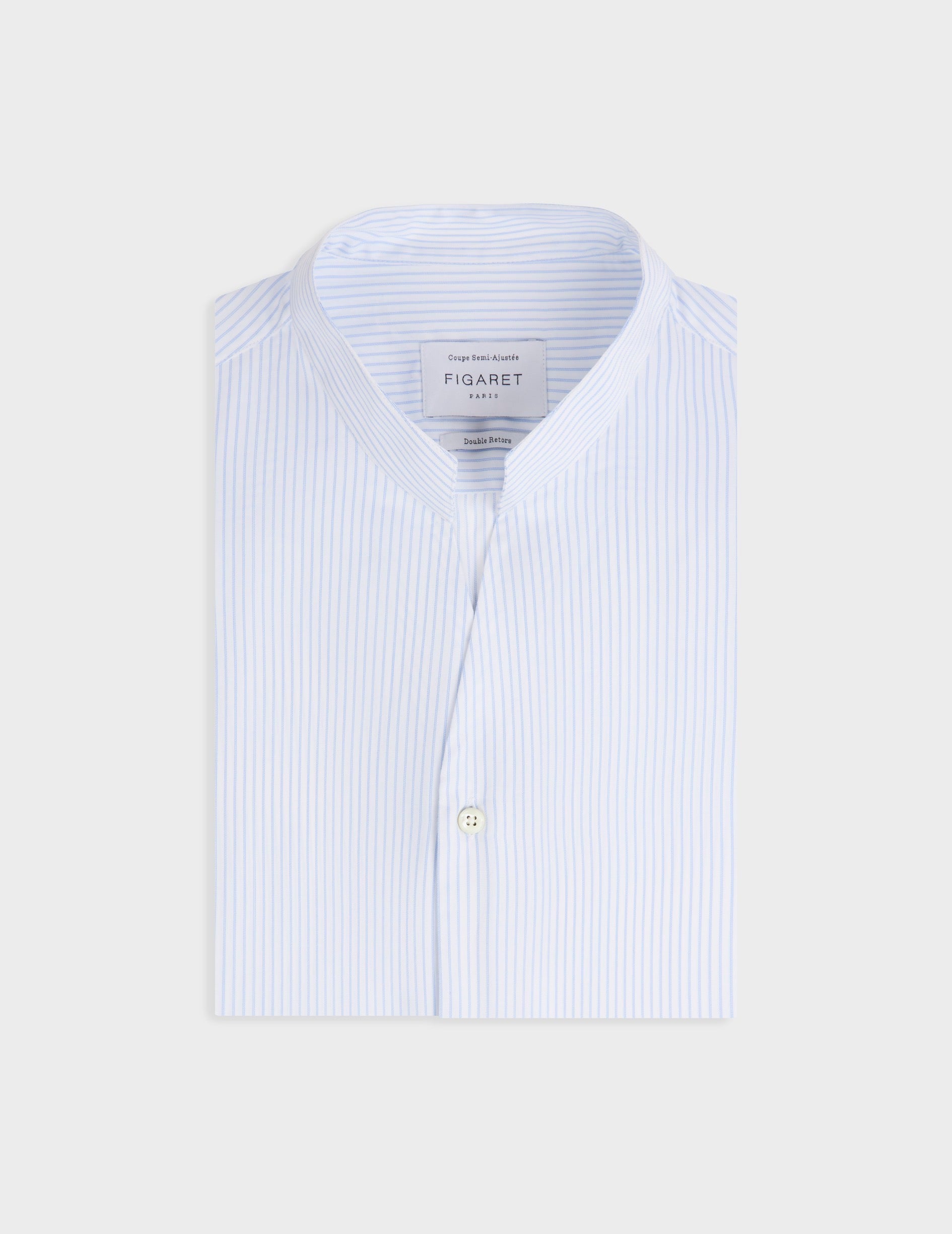 Light blue striped Carl shirt - Twill - Carl Collar
