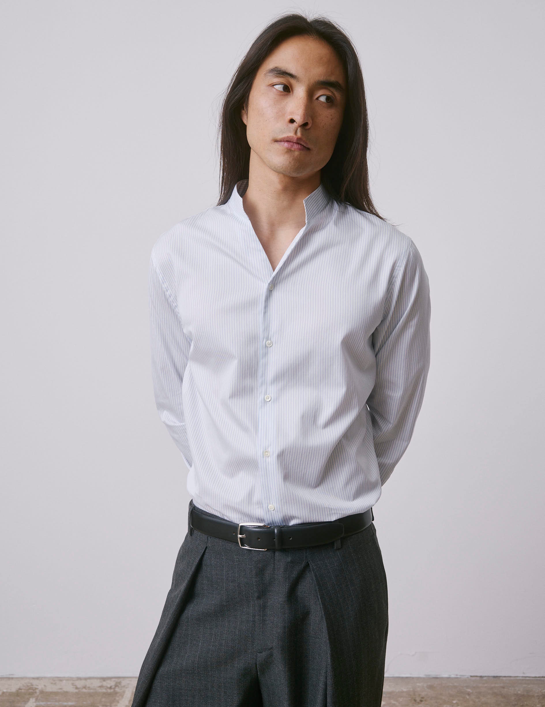 Light blue striped Carl shirt