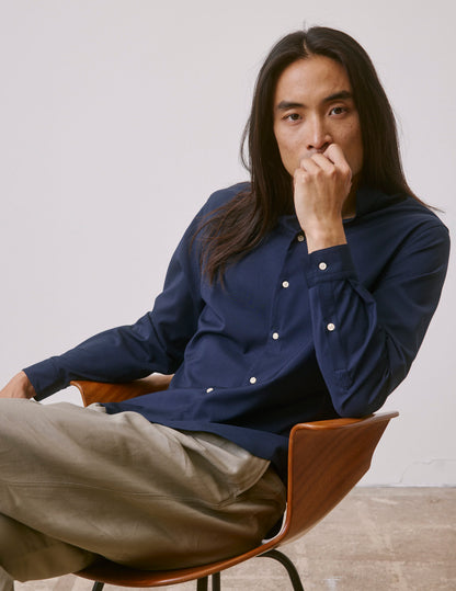 Navy blue virgin wool Carl shirt