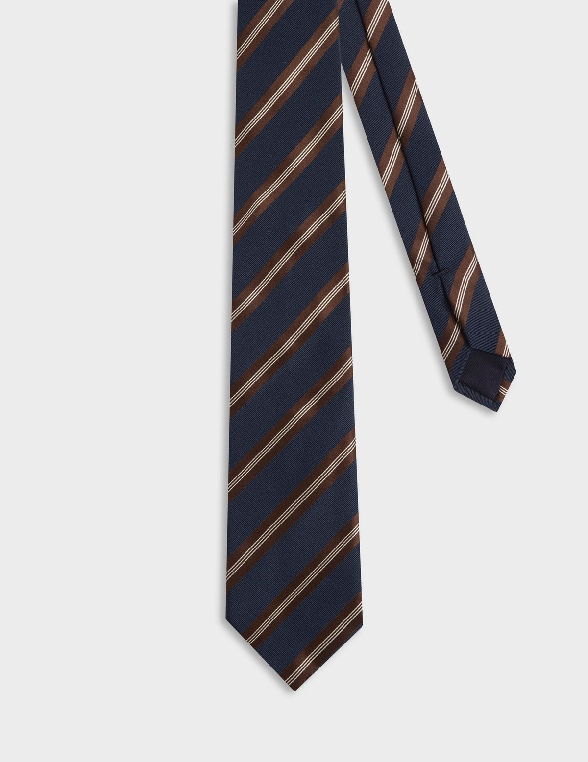 Navy striped silk club tie