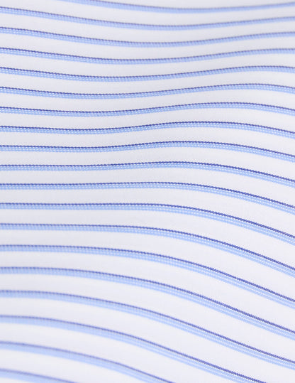 Fitted blue striped shirt