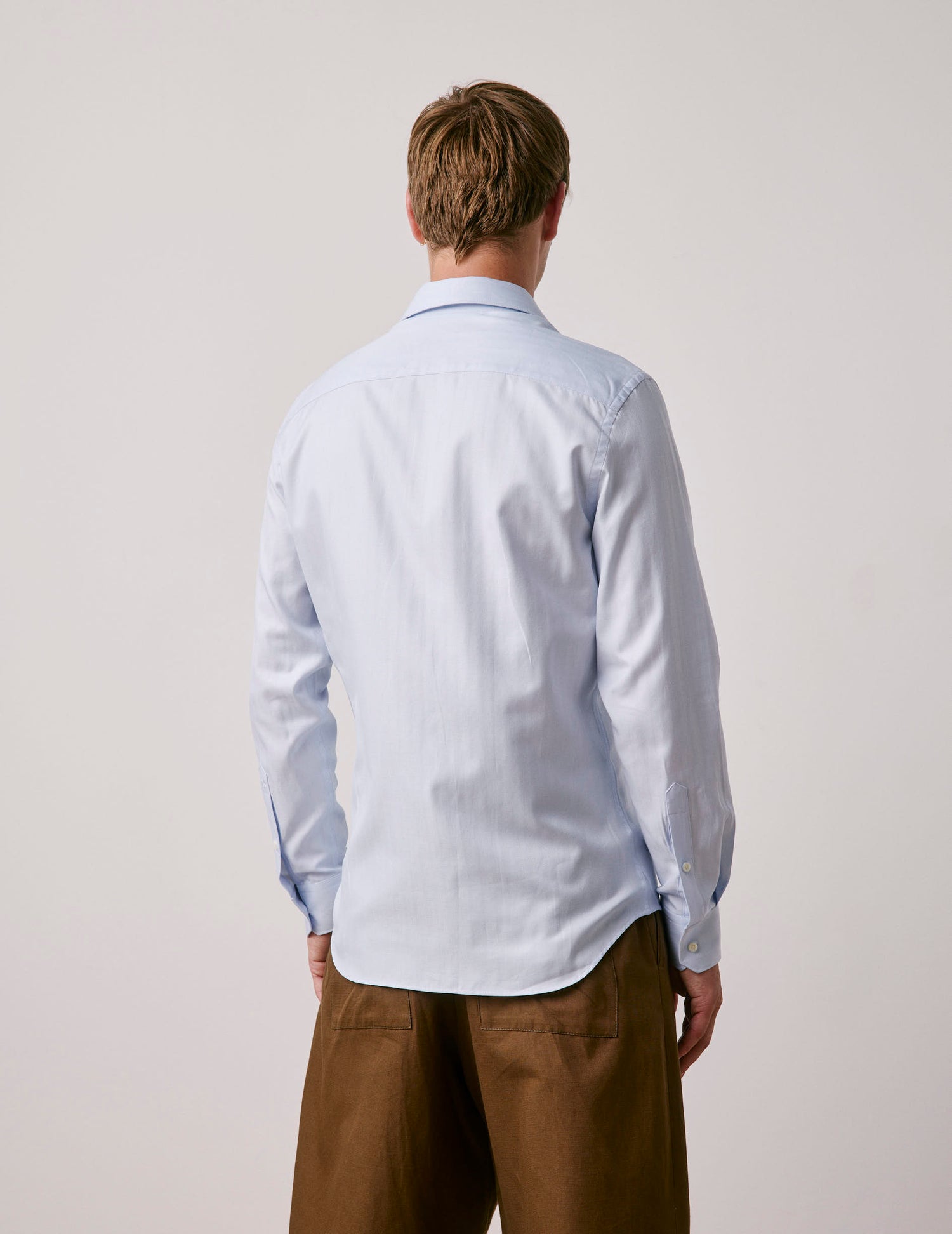 Light blue fitted shirt - Chevron - Figaret Collar#4