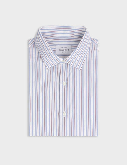 Fitted burgundy striped shirt