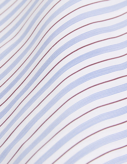 Fitted burgundy striped shirt