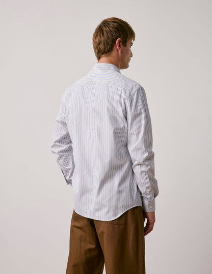 Fitted burgundy striped shirt