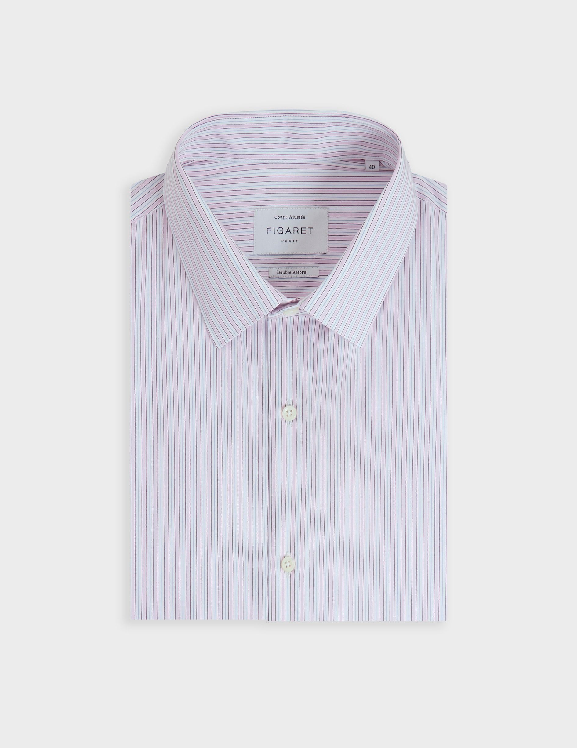 Fitted pink striped shirt
