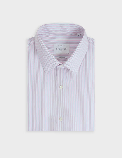 Fitted pink striped shirt