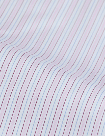 Fitted pink striped shirt