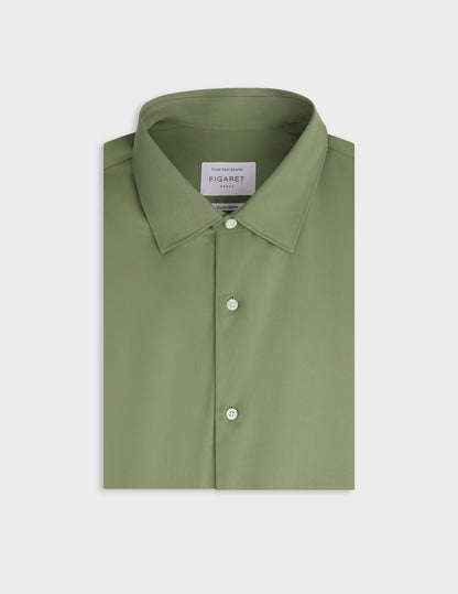 Semi-fitted khaki shirt