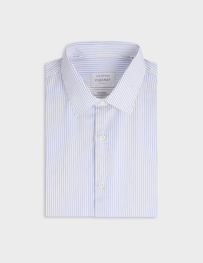 Semi-fitted blue striped shirt