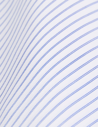 Semi-fitted blue striped shirt