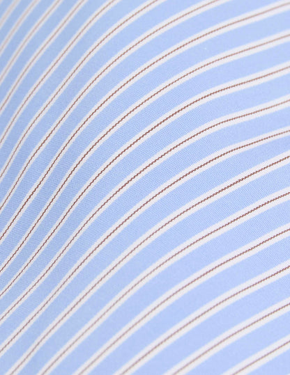 Semi-fitted blue striped shirt