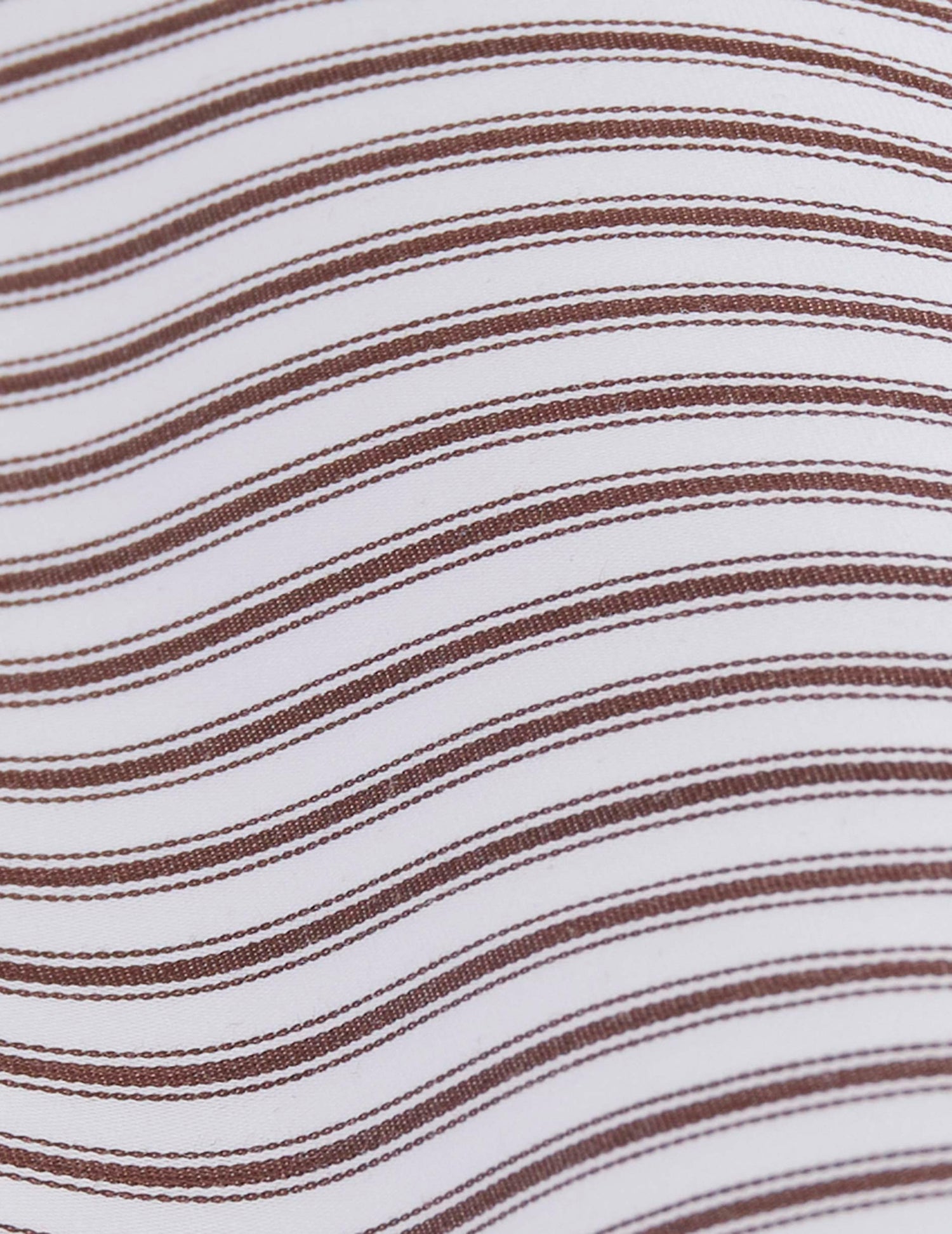 Semi-fitted brown striped shirt - Satin - Figaret Collar#5