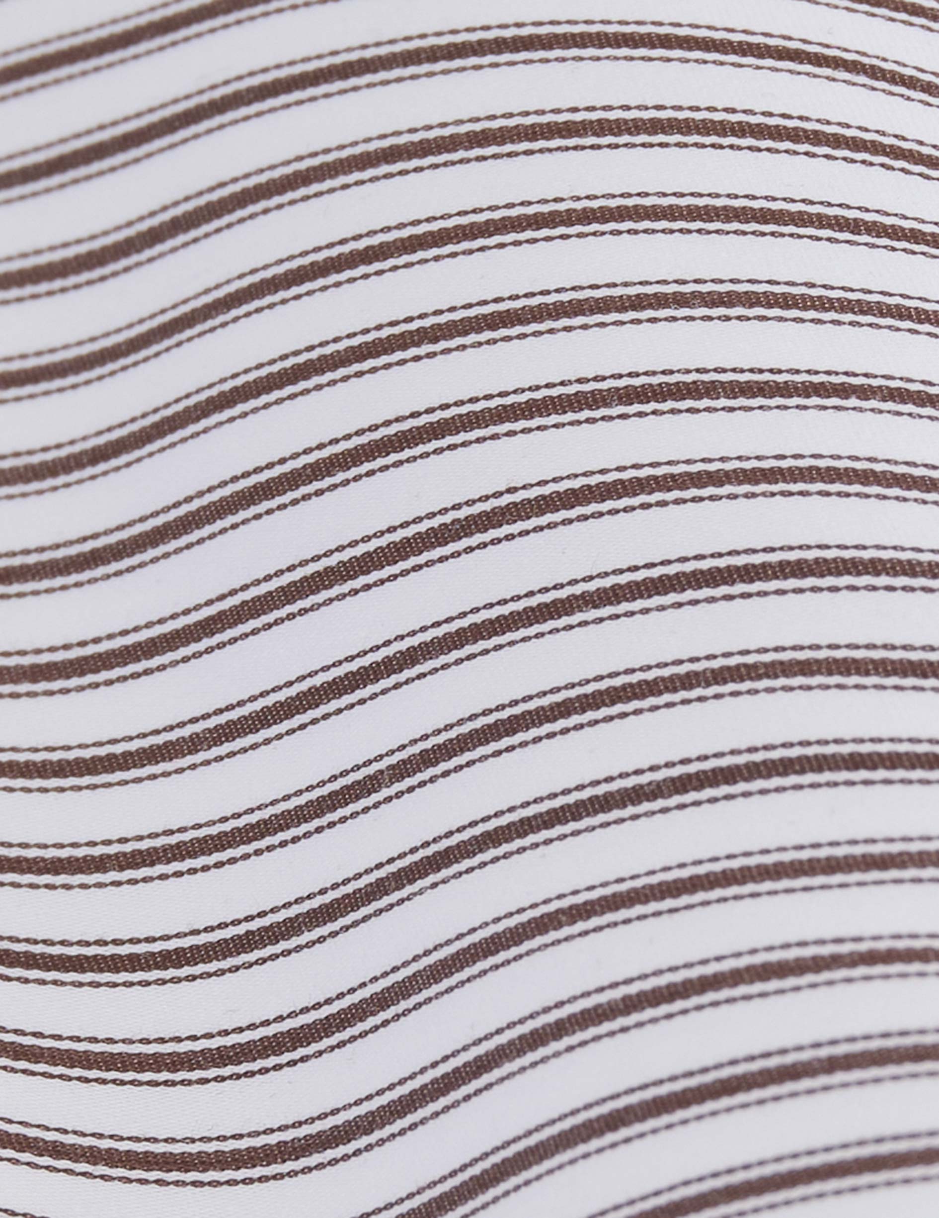 Semi-fitted brown striped shirt - Satin - Figaret Collar