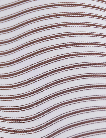 Semi-fitted brown striped shirt