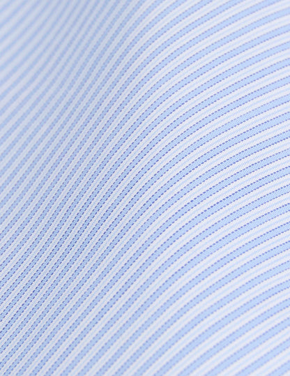 Semi-fitted light blue striped shirt