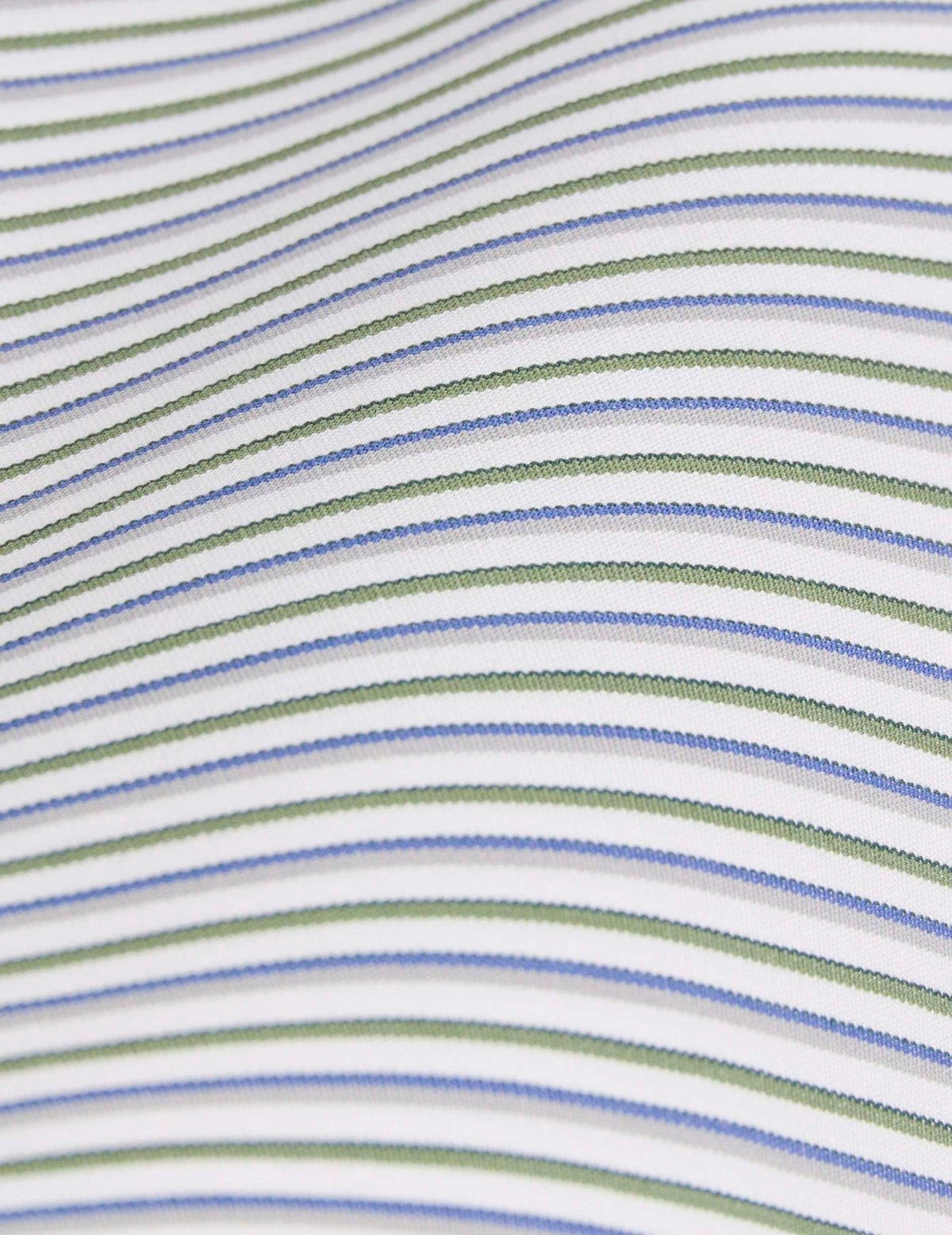 Semi-fitted green striped shirt - Poplin - Figaret Collar