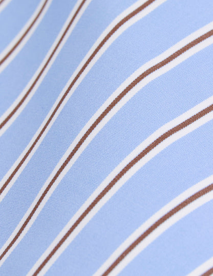 Semi-fitted blue striped shirt