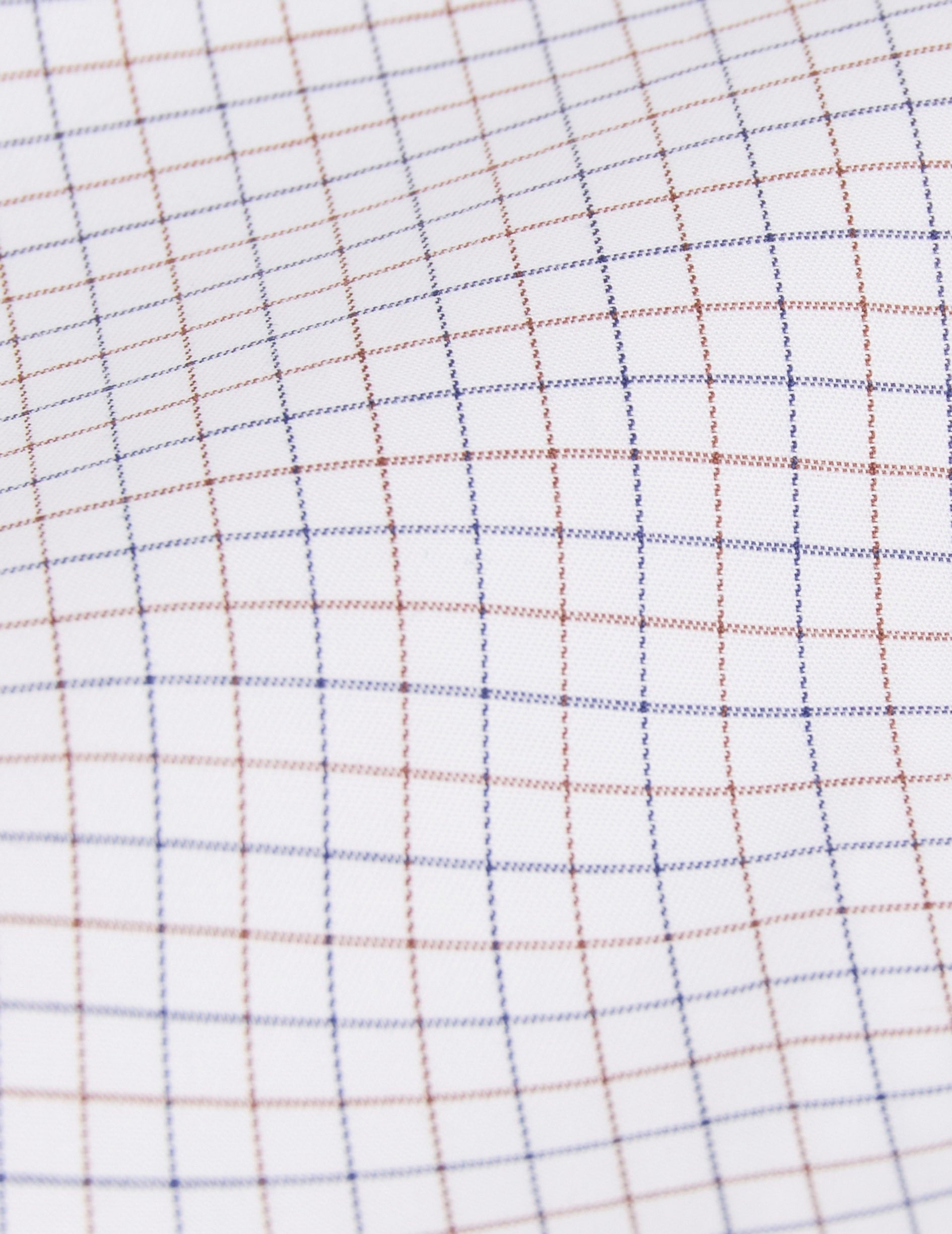 Semi-fitted brown check shirt - Twill - Figaret Collar