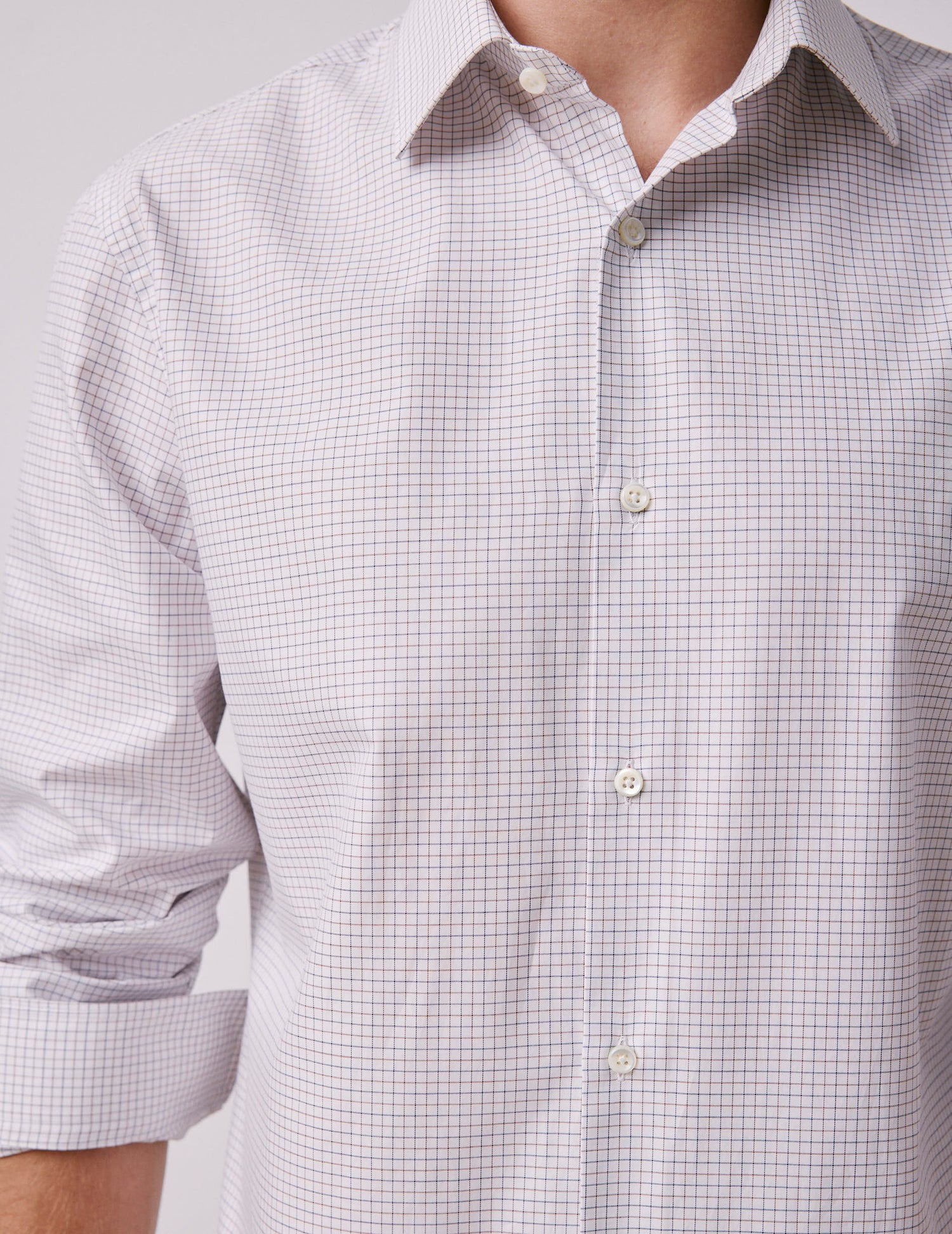 Semi-fitted brown check shirt - Twill - Figaret Collar#5