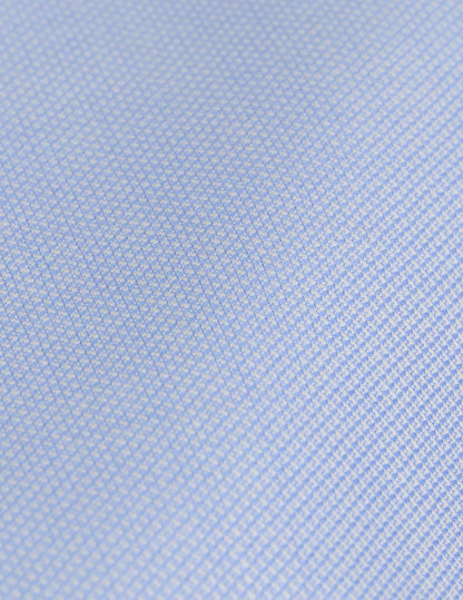 Semi-fitted blue virgin wool shirt