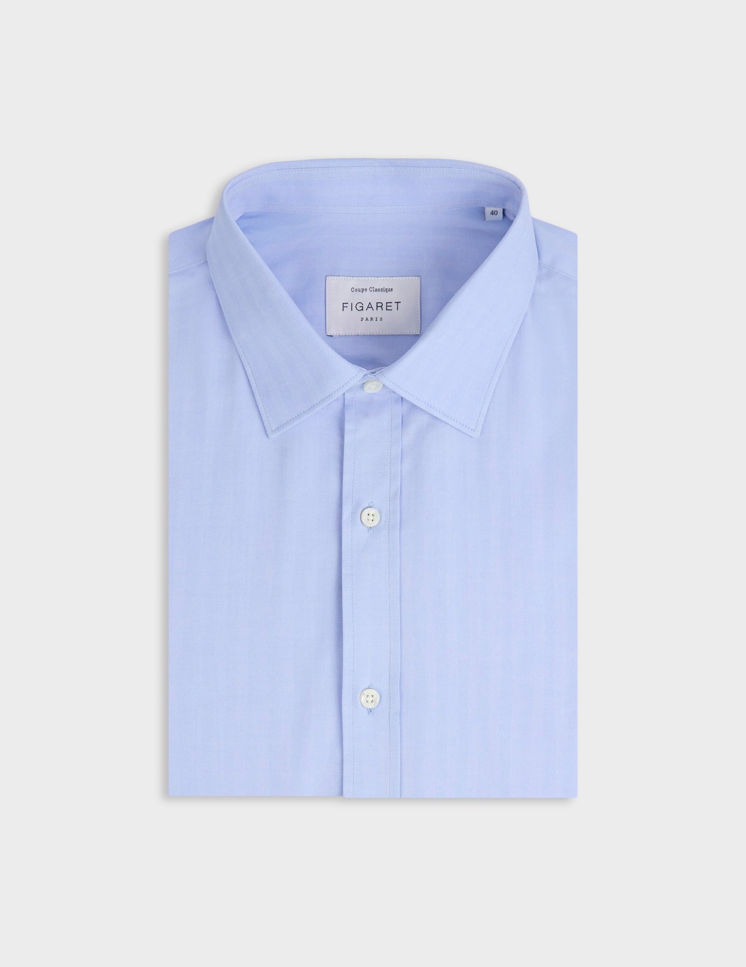 Classic blue shirt - Chevron - Figaret Collar