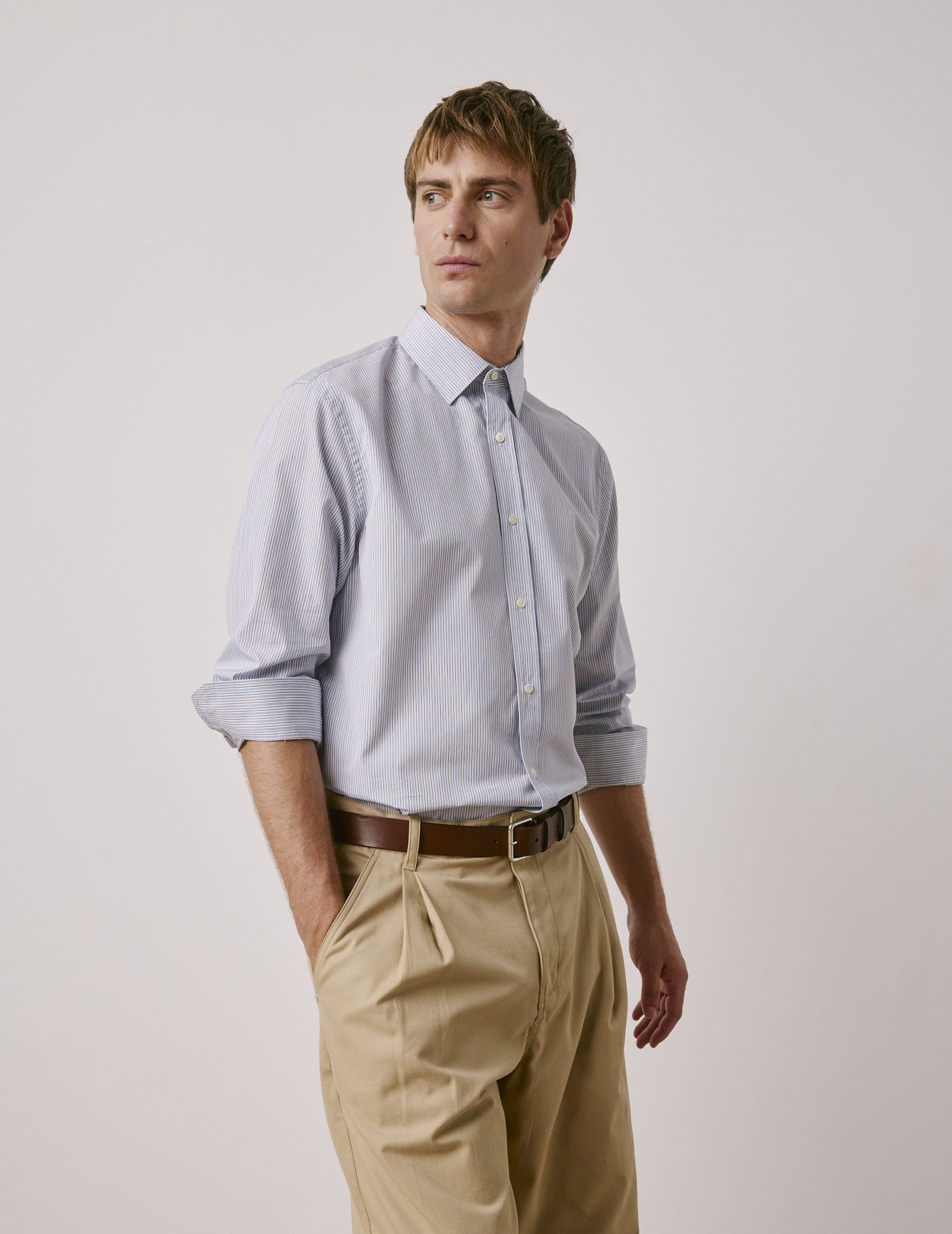 Classic striped shirt - Wire to wire - Figaret Collar