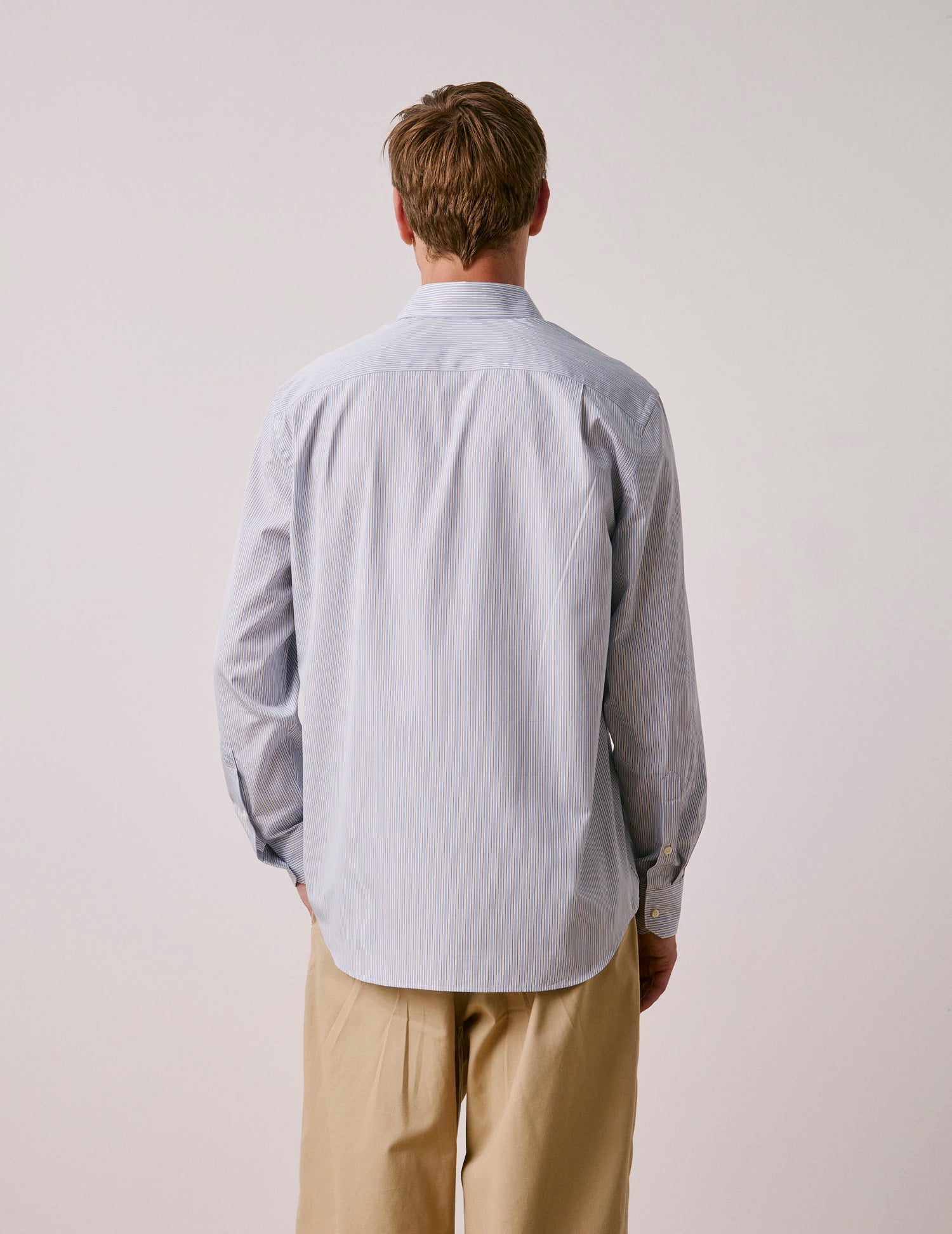 Classic brown striped shirt - Wire to wire - Figaret Collar#3