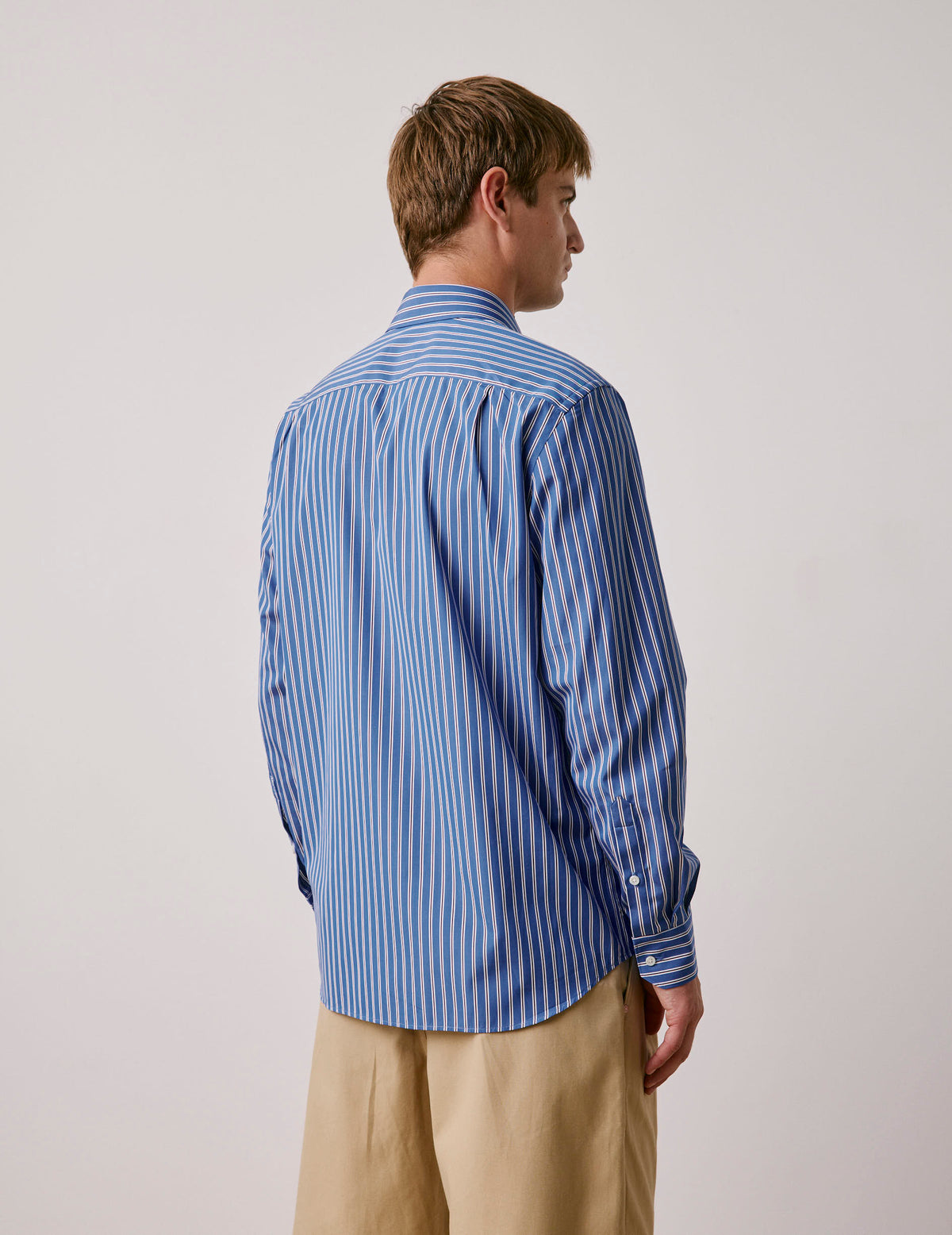 Classic blue striped shirt - Poplin - Figaret Collar#3