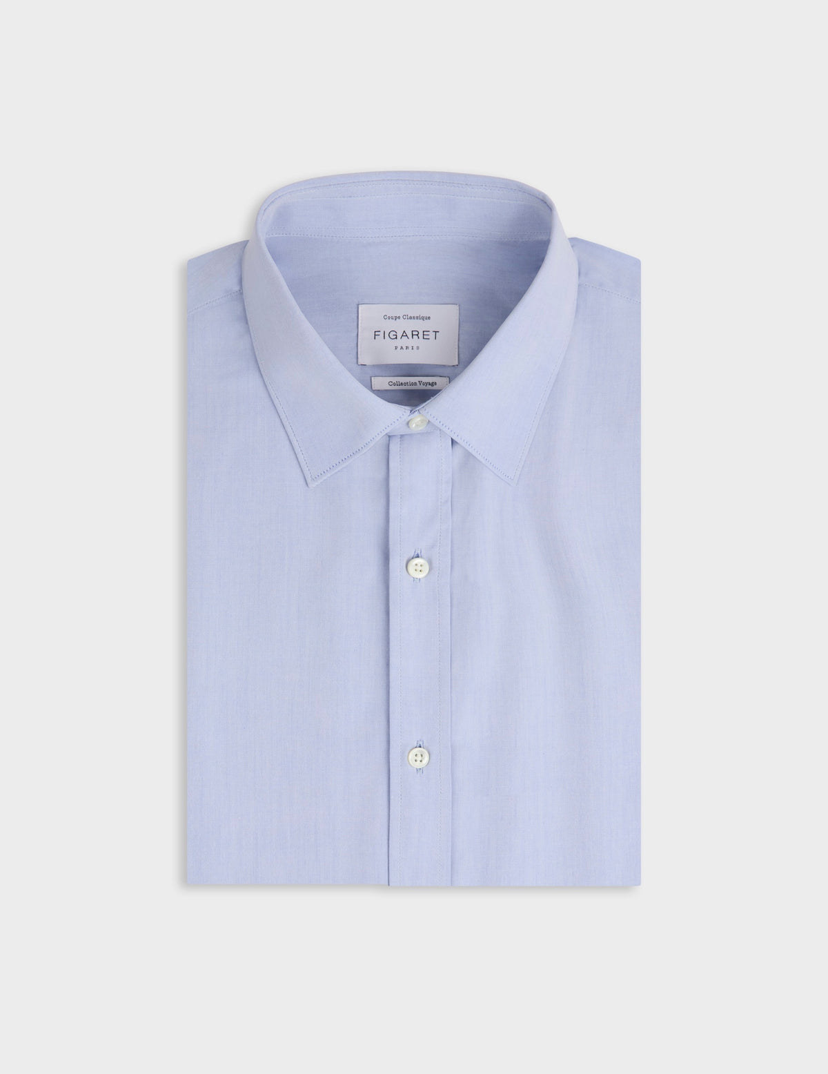 Classic blue Easy Iron shirt - Poplin - Figaret Collar