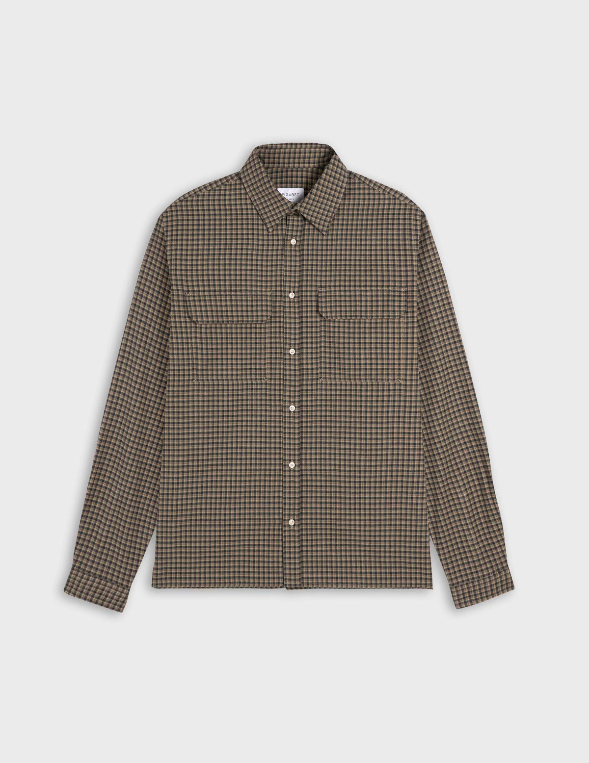 Beige check flannel Florian shirt - Flannel - French Collar#5