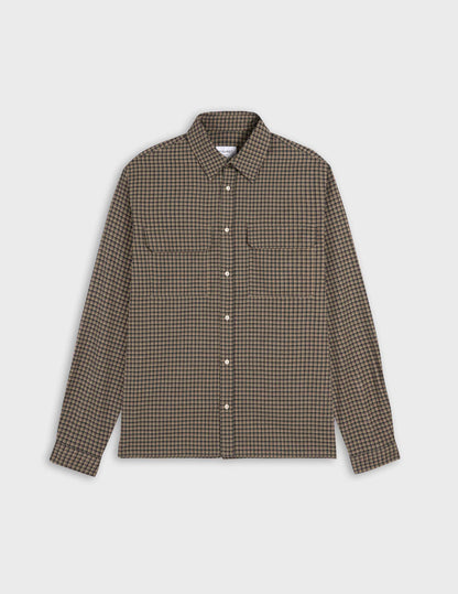 Beige check flannel Florian shirt