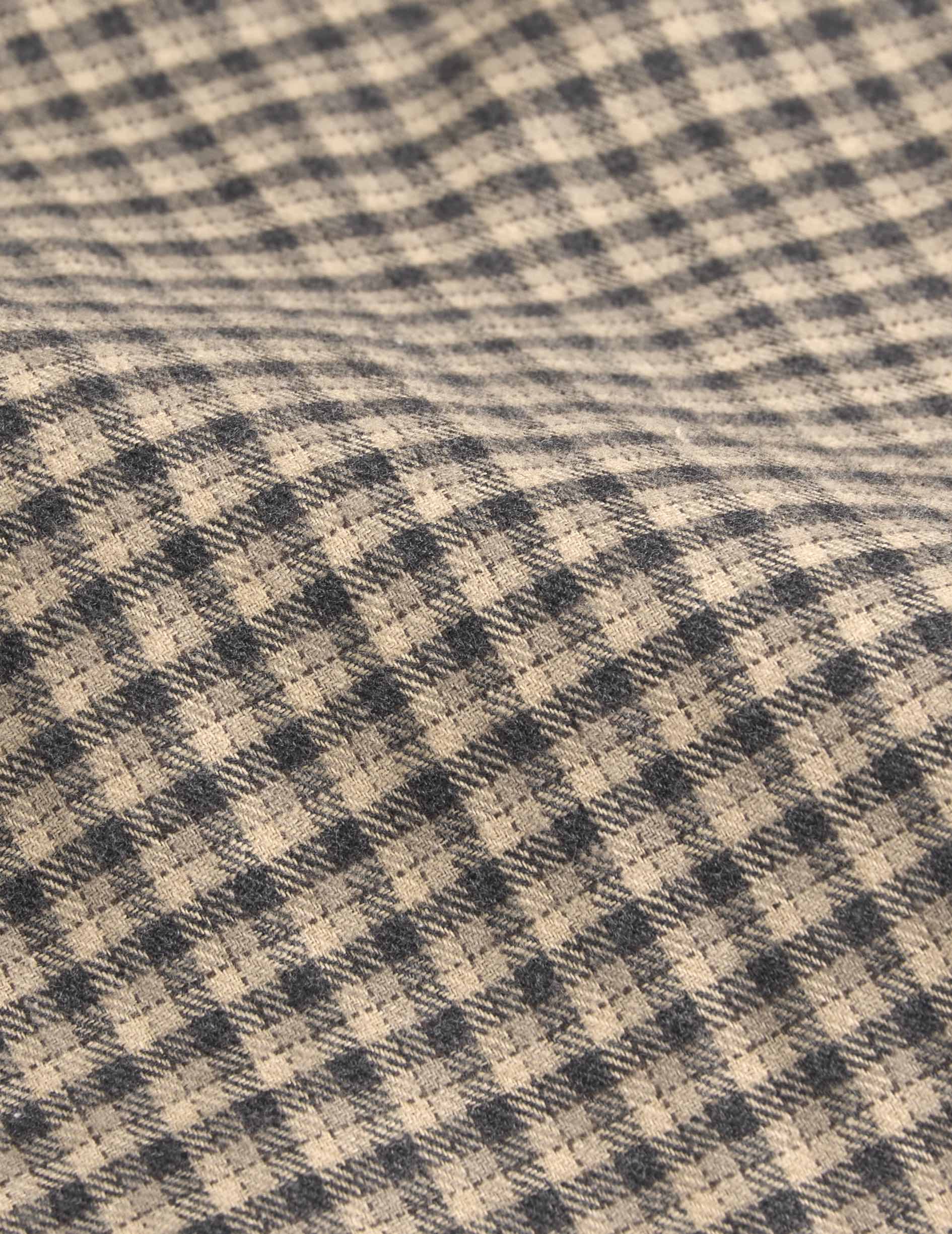 Beige check flannel Florian shirt - Flannel - French Collar