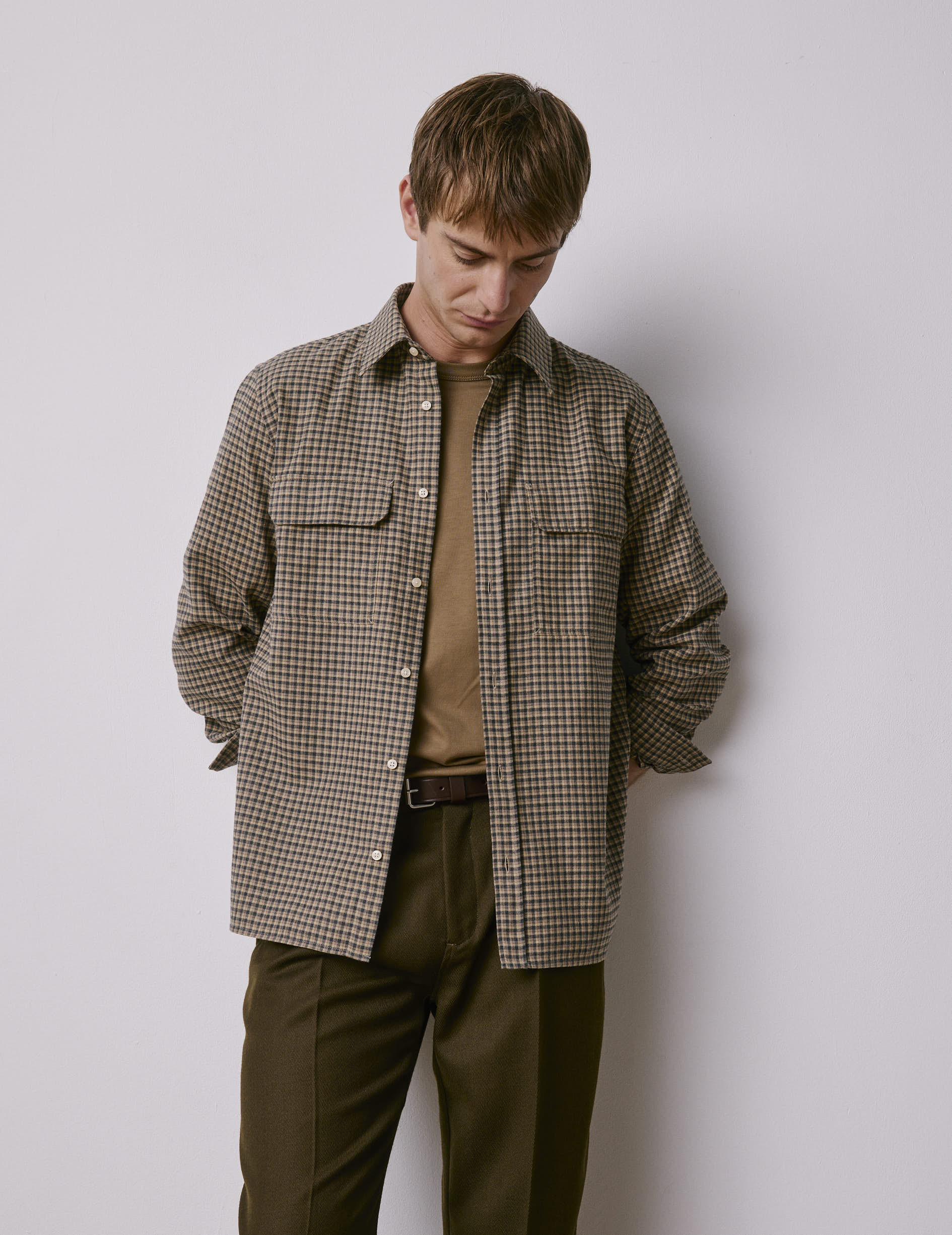 Beige check flannel Florian shirt - Flannel - French Collar