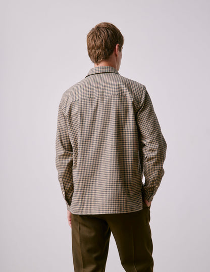 Beige check flannel Florian shirt