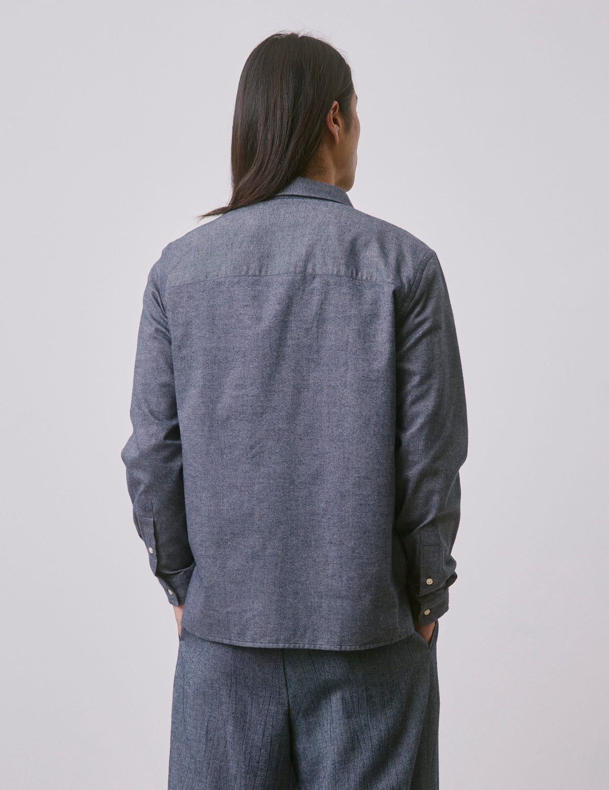 Grey flannel Florian shirt - Flannel - French Collar#2