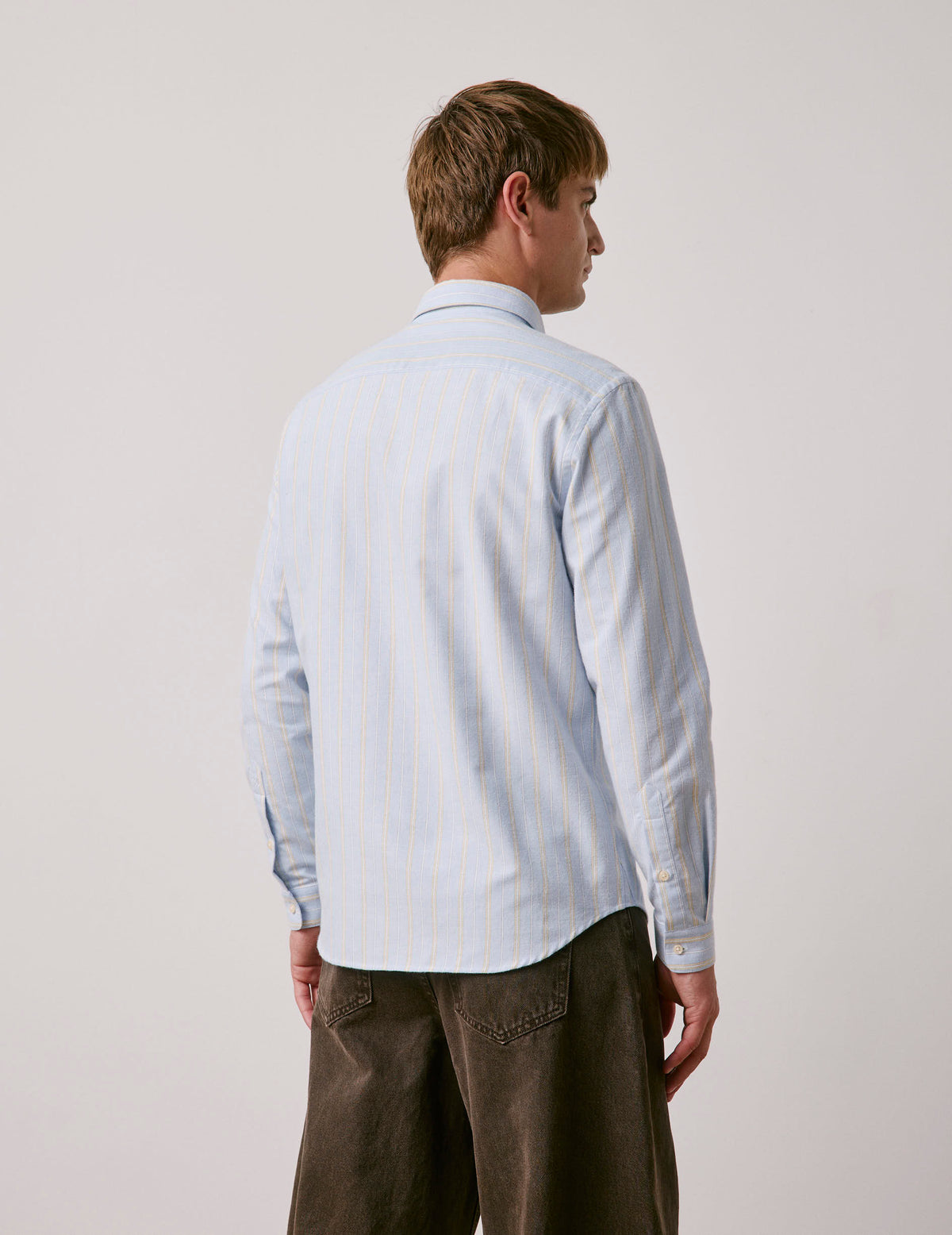 Yellow striped Gabriel shirt - brushed oxford - American Collar