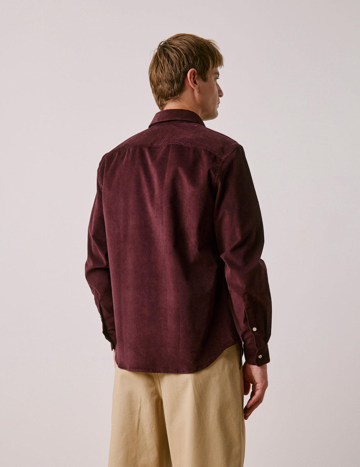 Burgundy velvet Gabriel shirt - Velvet - American Collar