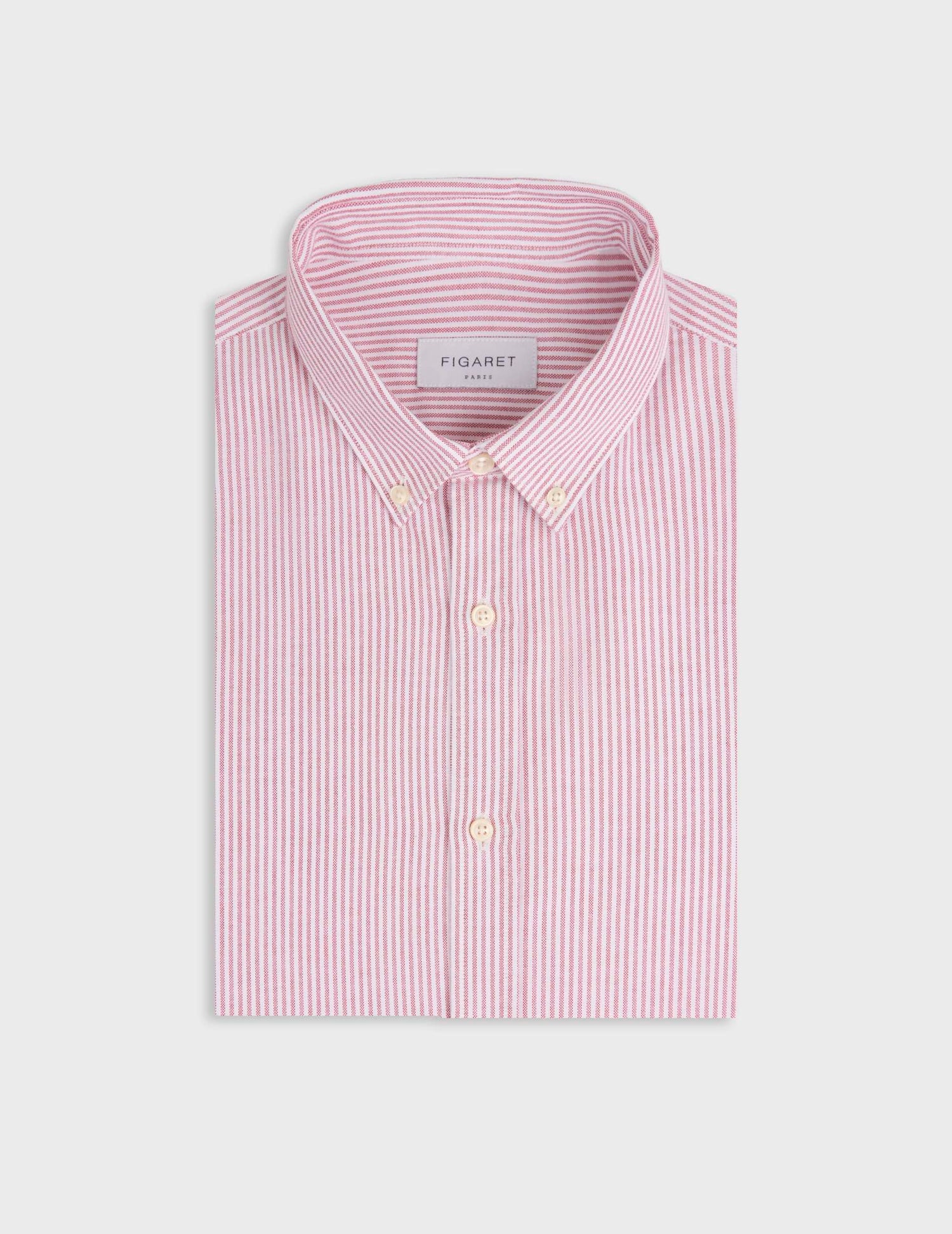 Red striped Gaspard shirt - Oxford - American Collar#4