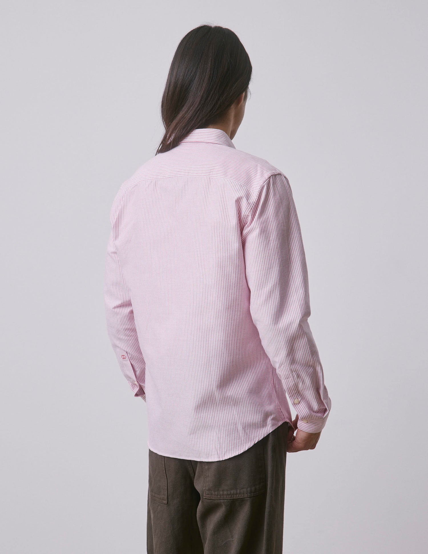 Red striped Gaspard shirt - Oxford - American Collar#2