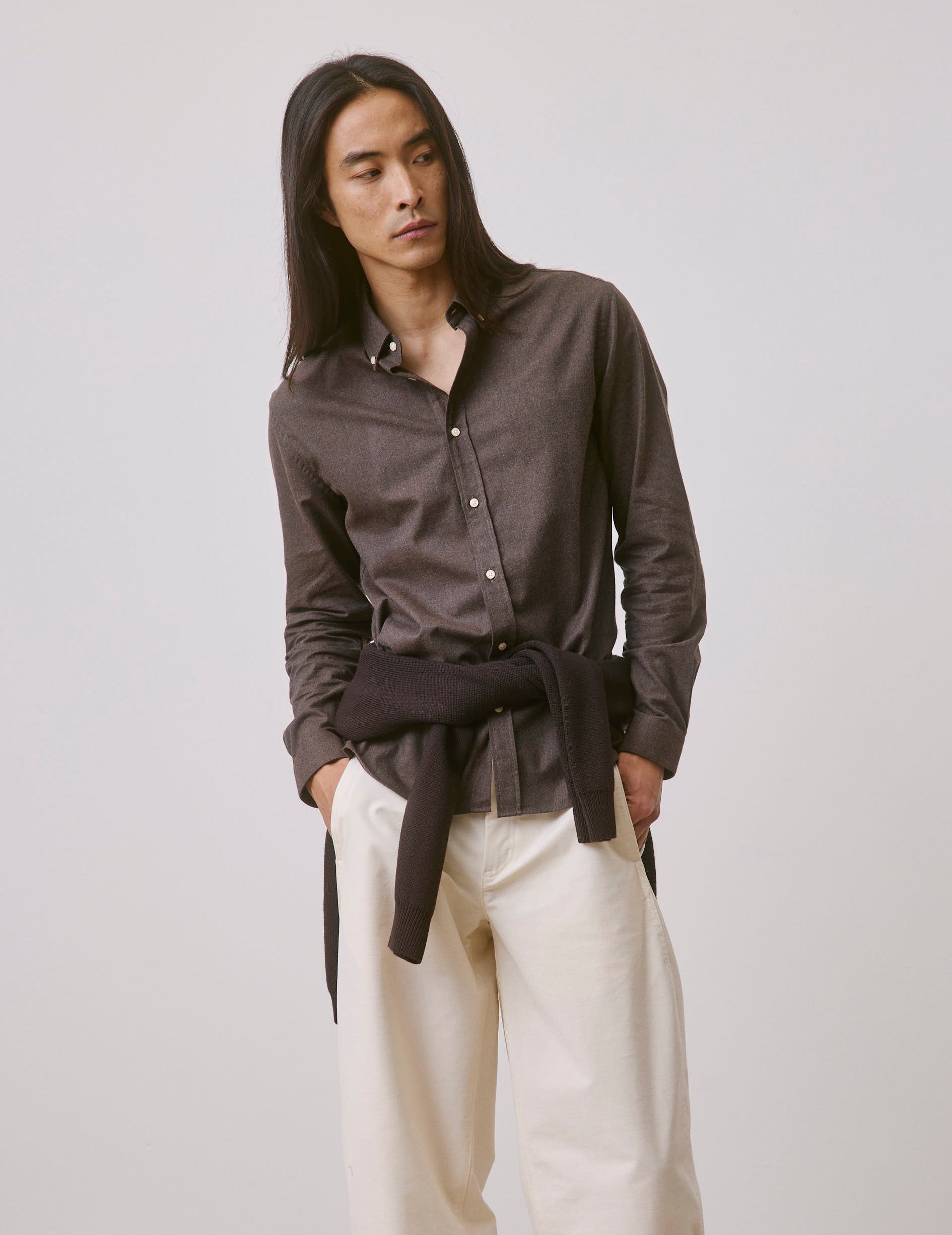 Brown flannel Gaspard shirt - Flannel - American Collar
