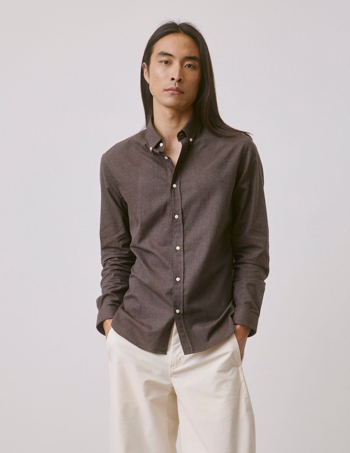 Brown flannel Gaspard shirt - Flannel - American Collar