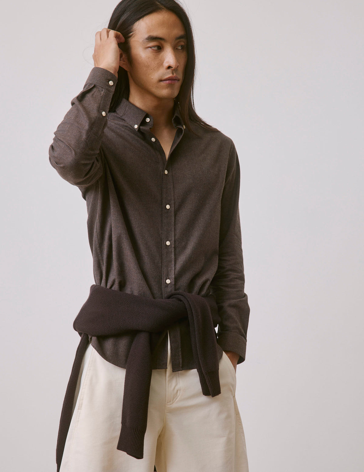 Brown flannel Gaspard shirt - Flannel - American Collar