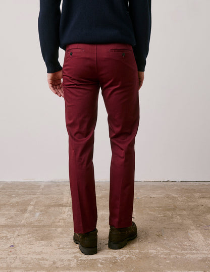 Burgundy cotton twill Geofrey chinos