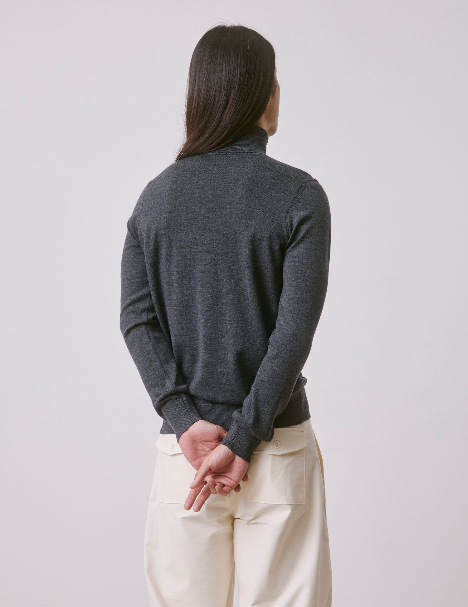 Grey merino wool Giovani sweater