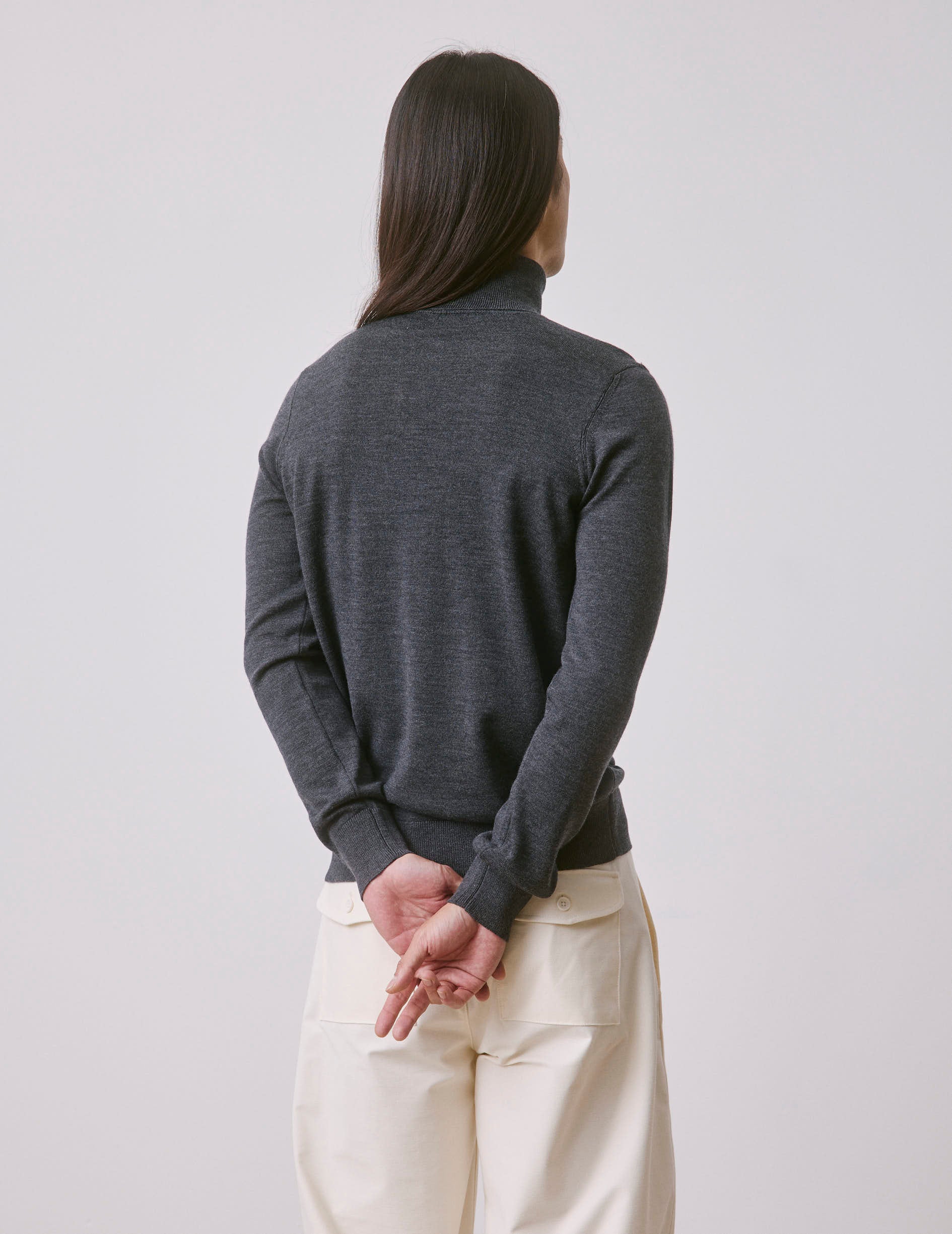 Grey merino wool Giovani sweater