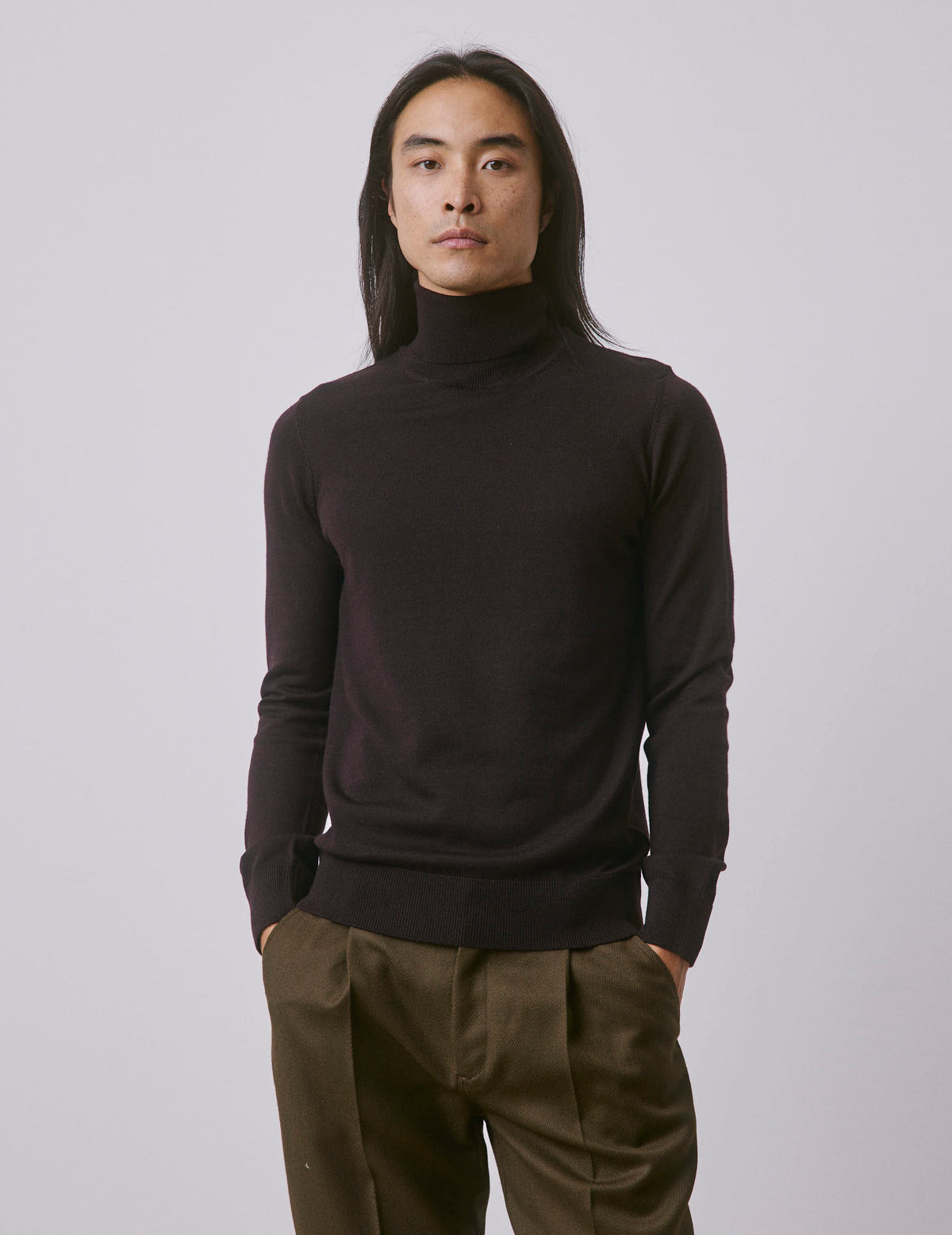 Brown merino wool Giovani sweater