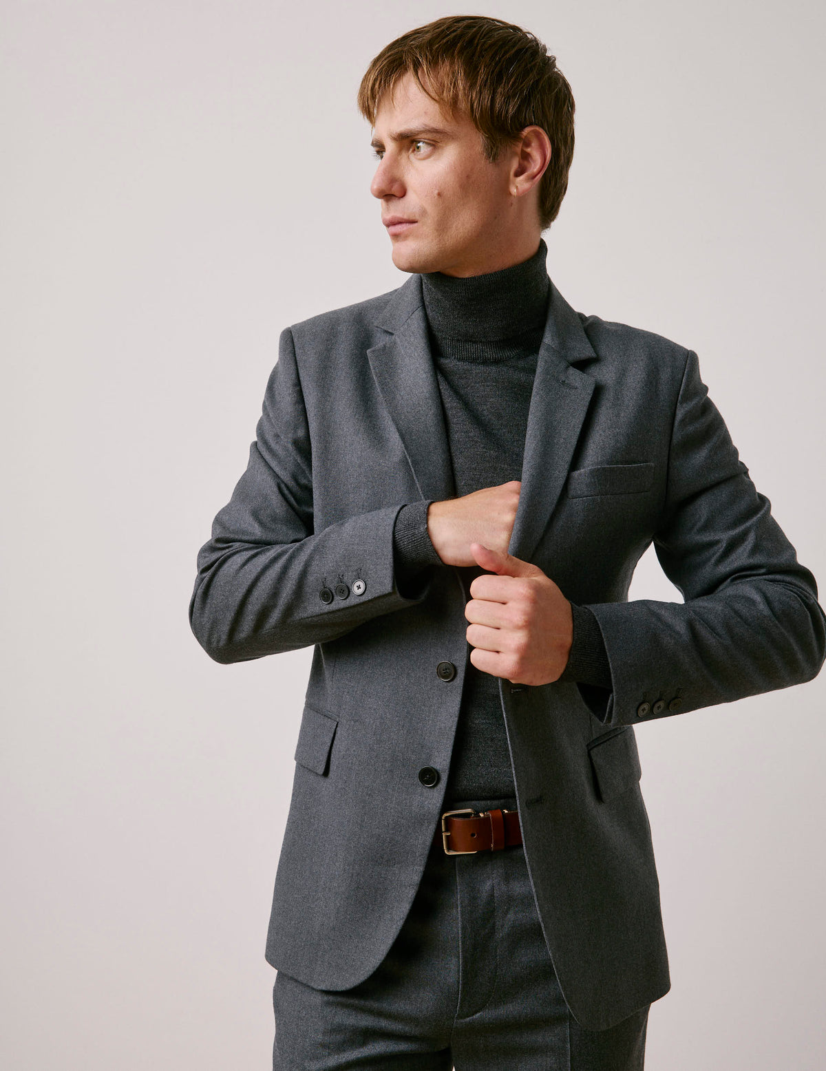 Gordon suit jacket in grey flannel